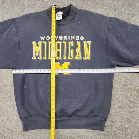 Pro Player Navy and Yellow Michigan Wolverines Sweatshirt - Picture 7 of 14